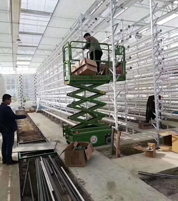 迷你型液壓升降機工作中